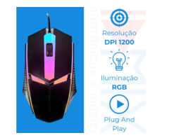 Mouse Gamer RGB USB Knup Anubis 1200 DPI