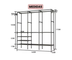 Arara Cabideiro Para Roupa Triplo Cabides Sapateira Multiuso