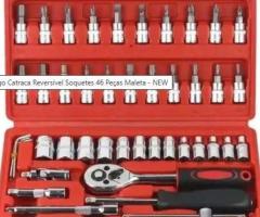Kit Chaves Jogo Catraca Reversível Soquetes 46 Peças Maleta - NEW