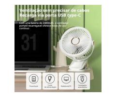 Ventilador de Mesa Recarregável Mini com Bateria de Longa Duração 2400mAh
