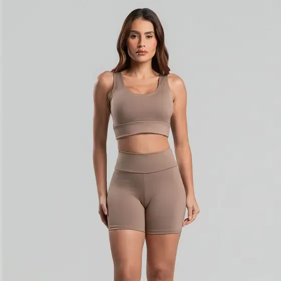 Conjunto Academia Feminino Básico Top E Short Fitness - NoBrand