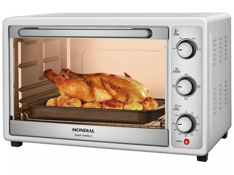 Forno Elétrico de Bancada Multifuncional Mondial - 52L Branco Grand Family II