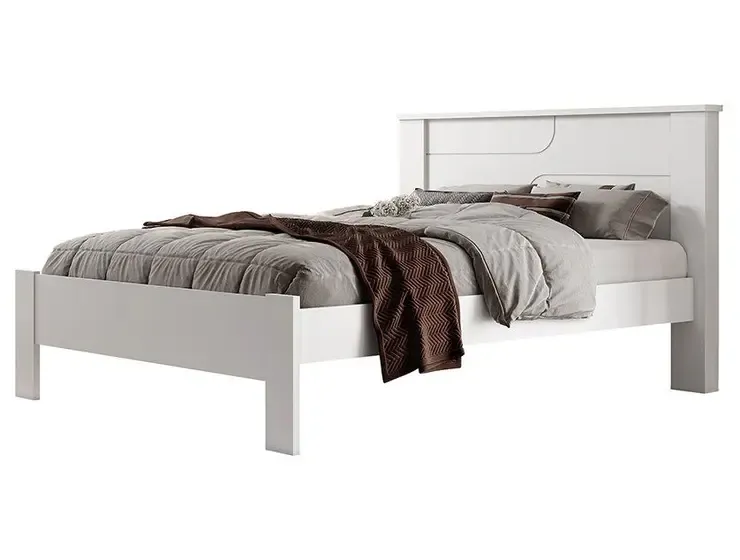 Cama de Casal Conquista Móveis Pérola Branco