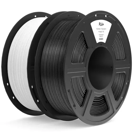 Filamento de impressora 3D ELEGOO PLA+ 1,75 mm preto e branco 2KG