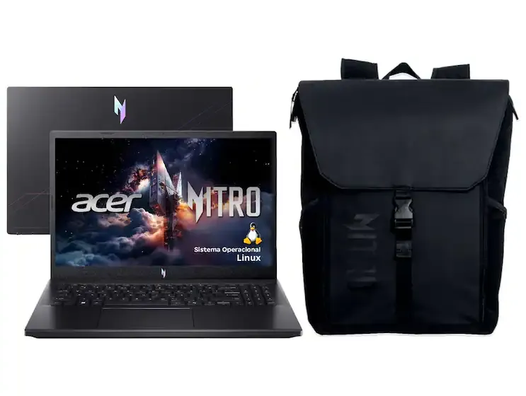Notebook Gamer Acer Nitro V15 i5 512GB 16GB RAM - 15,6” NVIDIA RTX 4050 6GB Linux + Mochila Acer